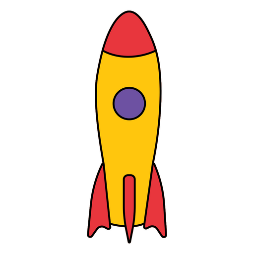 Cohete de trazo de color monoline Diseño PNG