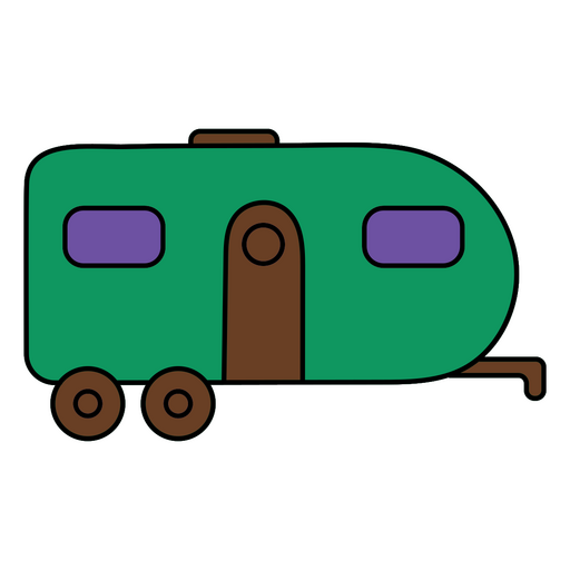 Autocaravana de traço de cor monoline Desenho PNG