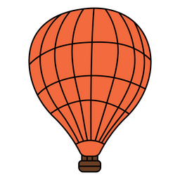 Monoline-Farbstrich-Heißluftballon PNG-Design