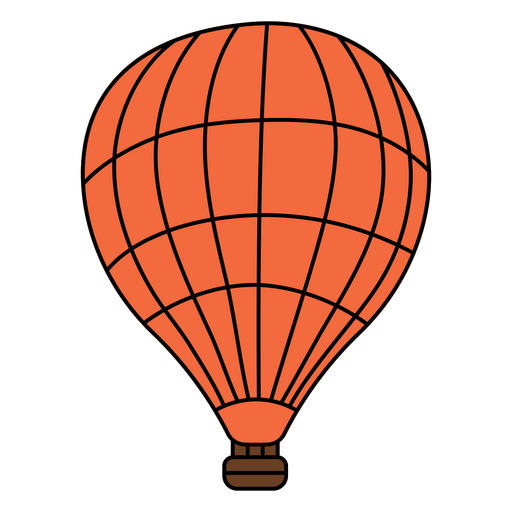 Monoline color stroke hot air balloon