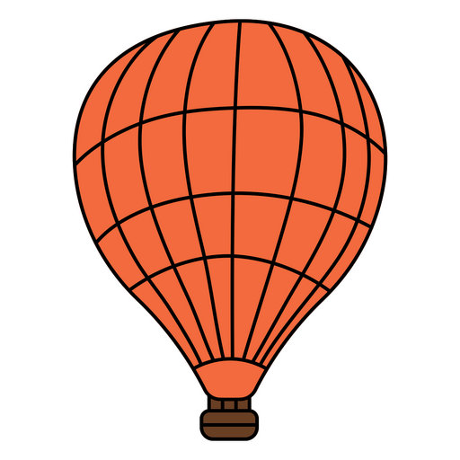 Monoline-Farbstrich-Heißluftballon PNG-Design