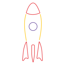 Monoline stroke rocketship PNG Design
