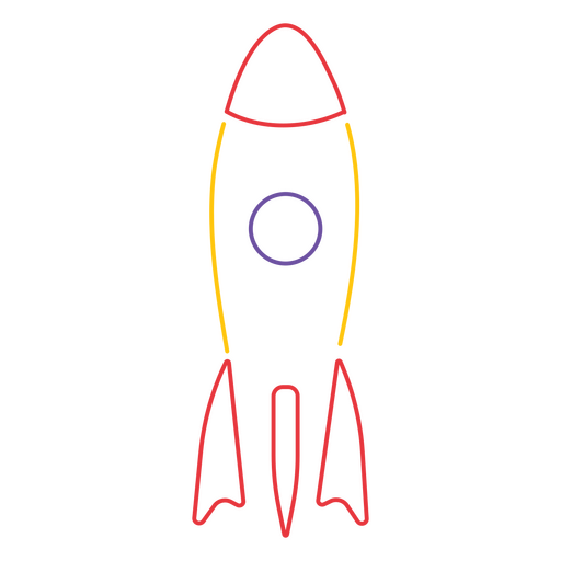 Cohete de trazo monoline Diseño PNG
