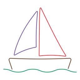 Barco de trazo monoline Diseño PNG