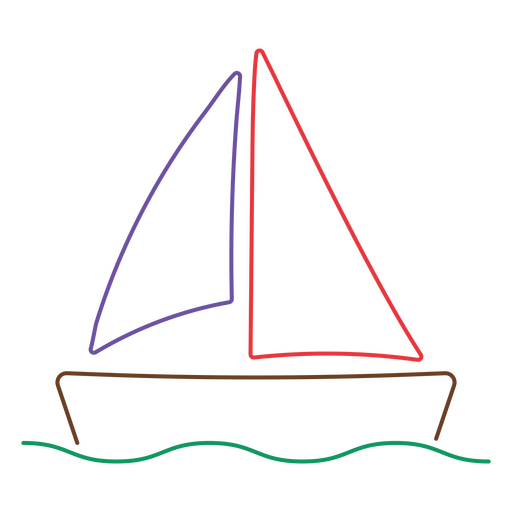 Barco de trazo monoline Diseño PNG