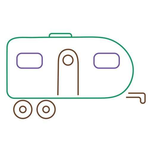 Monoline stroke motorhome PNG Design