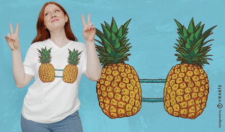 Diseño de camiseta de bikini de frutas de piña.