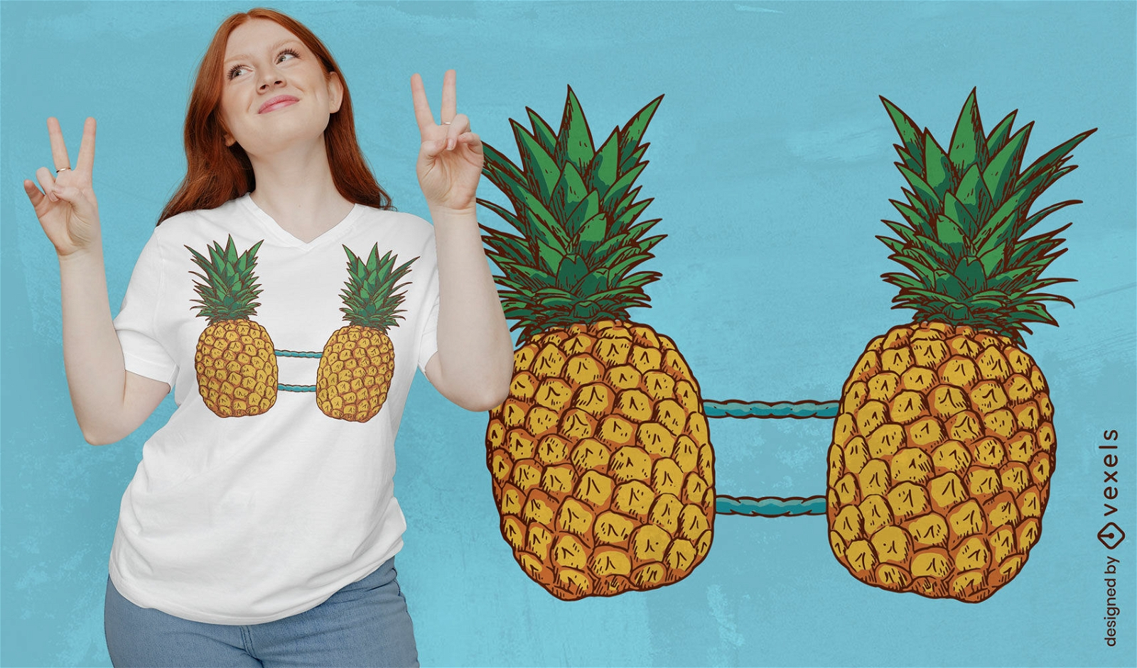 Design de camiseta de biqu?ni de frutas de abacaxi