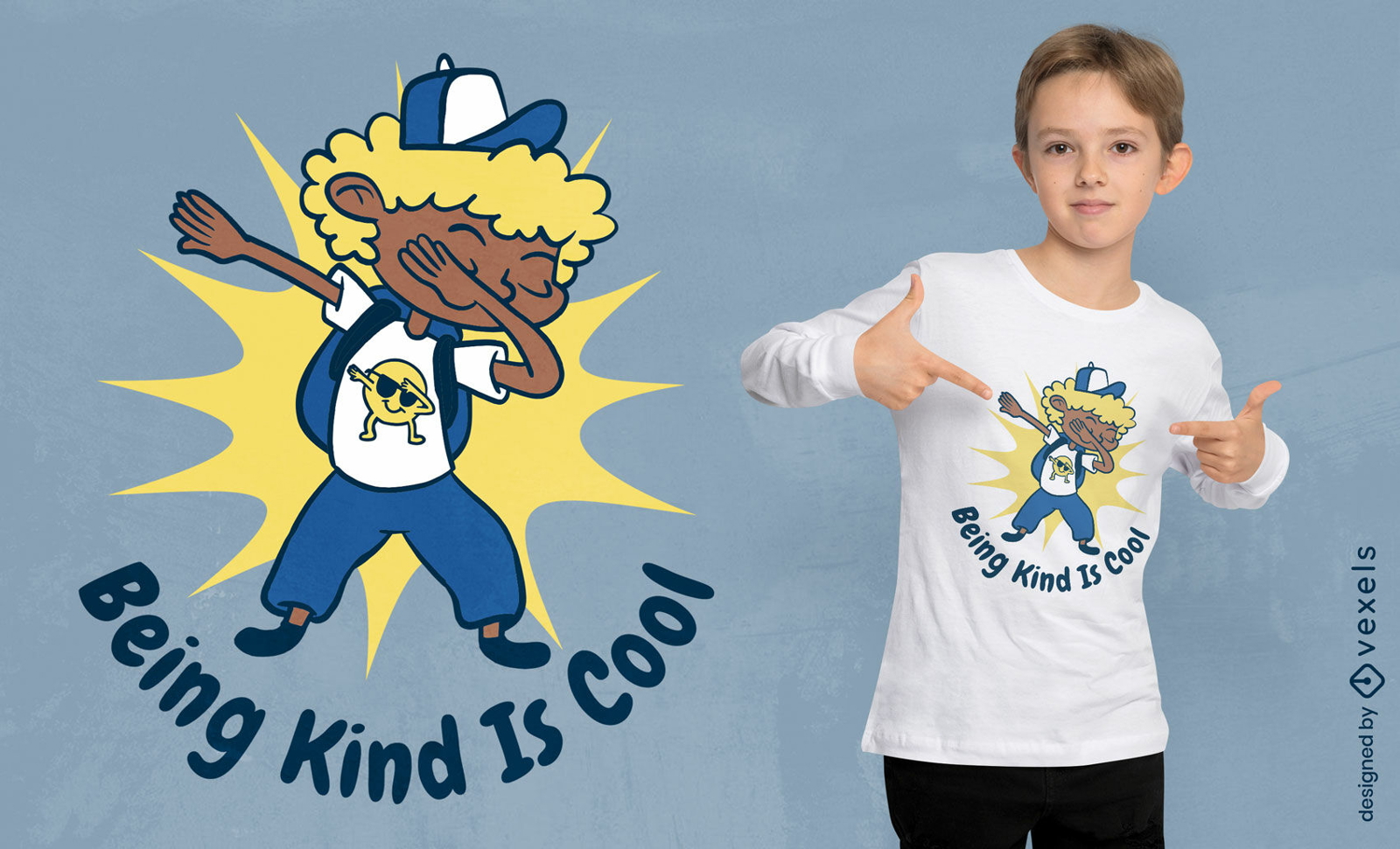 Freundlich zu sein ist cooles Kinder-T-Shirt-Design