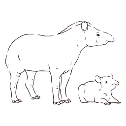 Curso de anta animal bebê da vida selvagem Desenho PNG