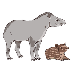 Wildlife family tapir PNG Design