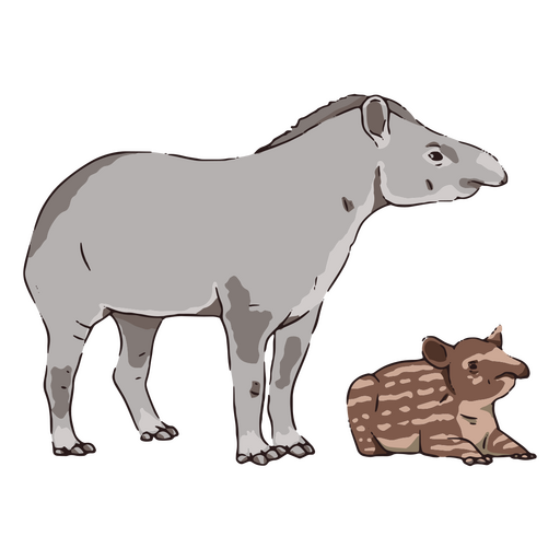 Wildlife family tapir
