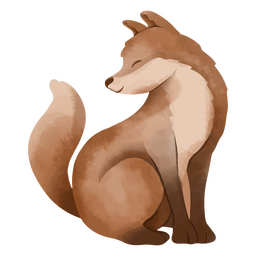 Animal de raposa em aquarela Desenho PNG