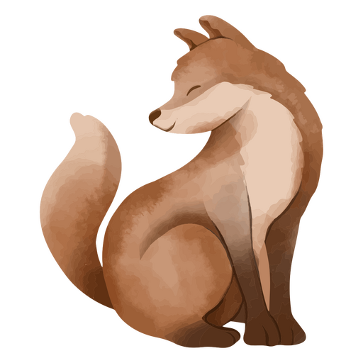 Animal de raposa em aquarela Desenho PNG