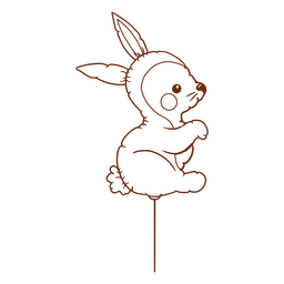 Bunny balloon stroke  PNG Design Transparent PNG