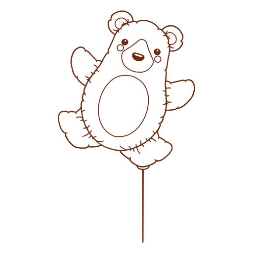 Bear balloon stroke  PNG Design