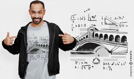 Puente con diseño de camiseta de ecuaciones matemáticas