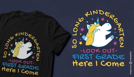 Cute first grade unicorn quote t-shirt design