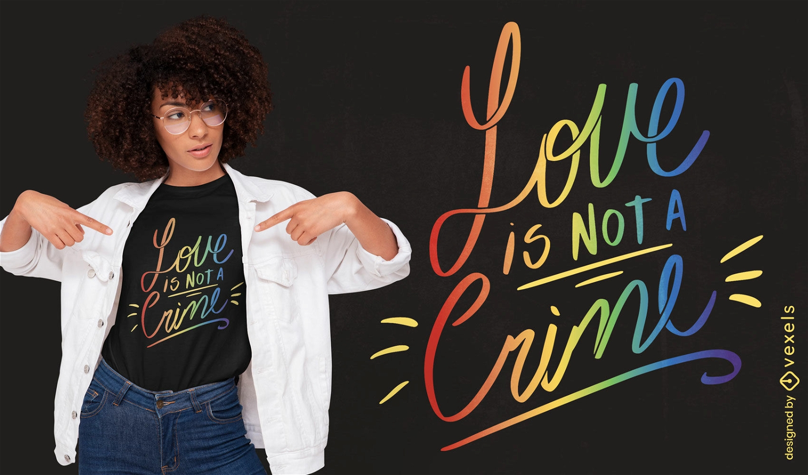 Love is not a crime pride quote lettering