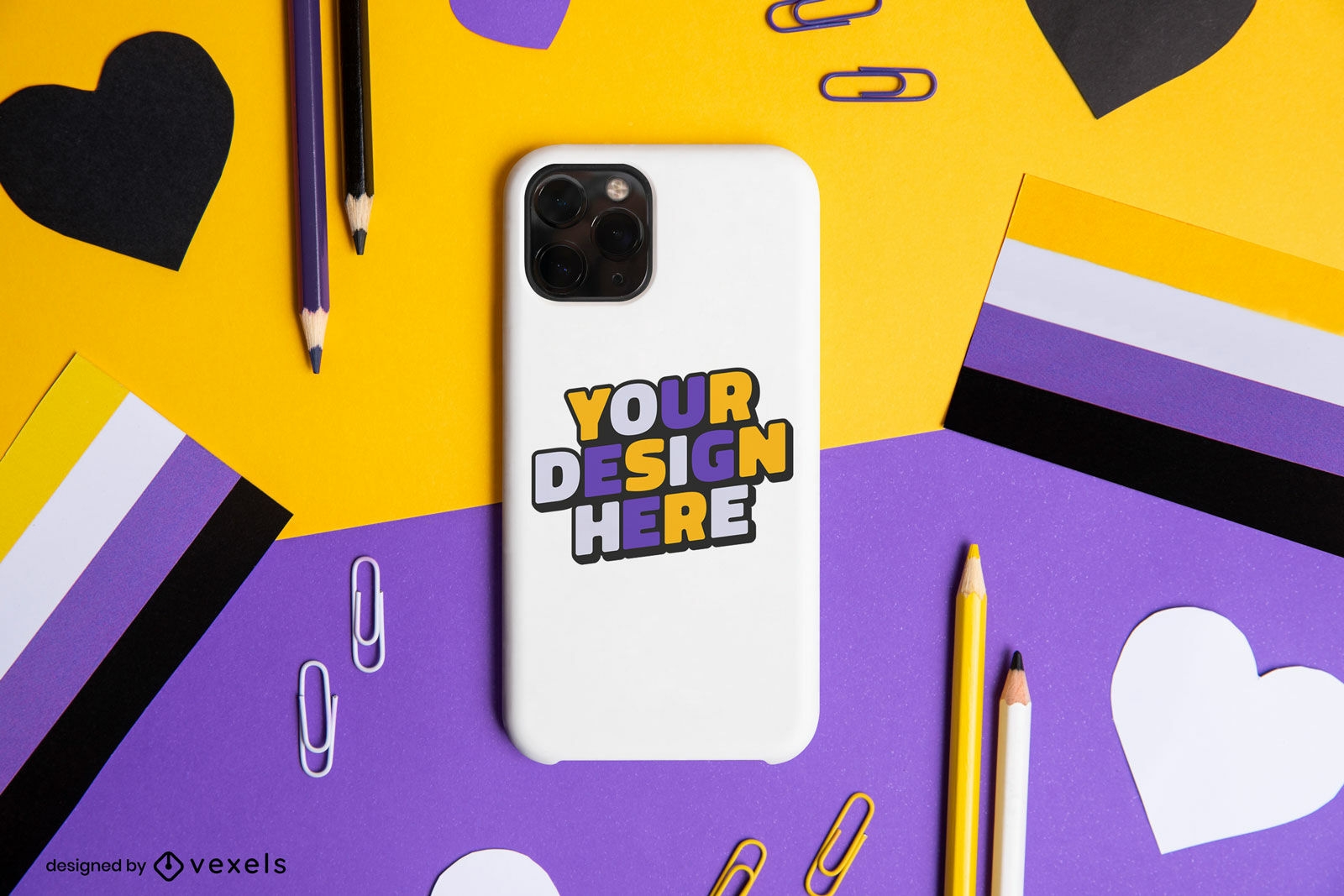 Non binary flags and phone case mockup