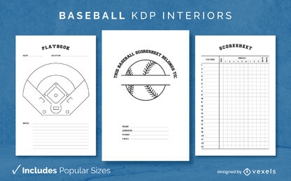 Baseball diary template KDP interior design