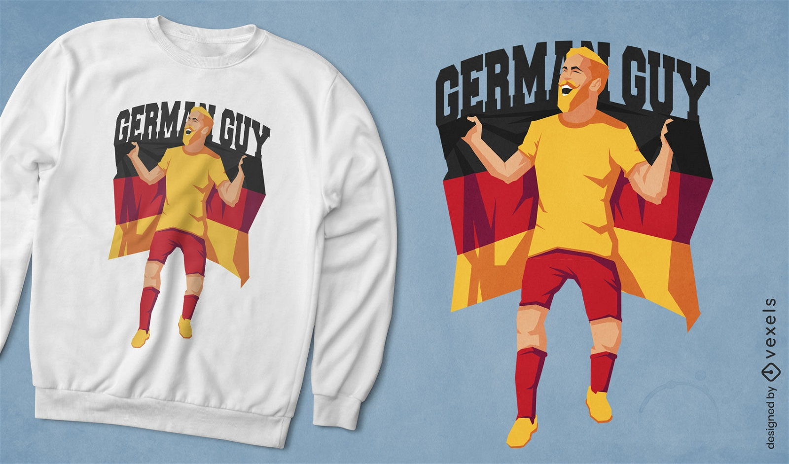 Mann mit deutschem Flaggen-T-Shirt-Design