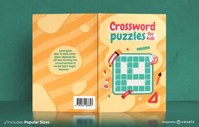 Crossword puzzles for kids book cover design