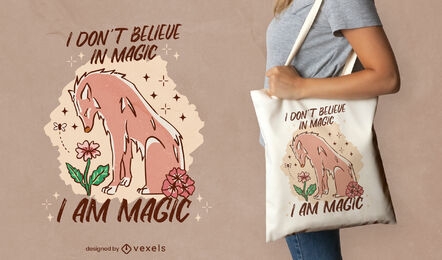 I am magic wolf tote bag design