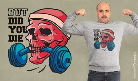 Fitness skull quote t-shirt design