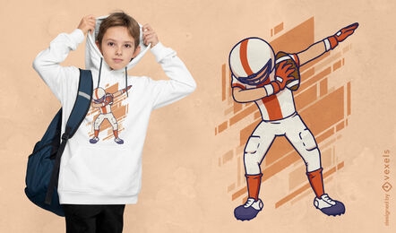 Football player dab cartoon t-shirt design