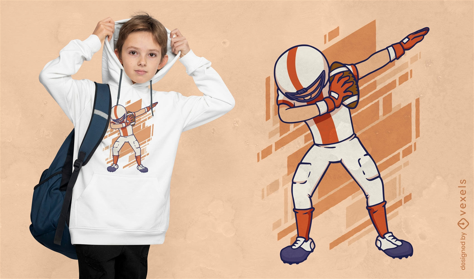 Fußballspieler tupfen Cartoon-T-Shirt-Design