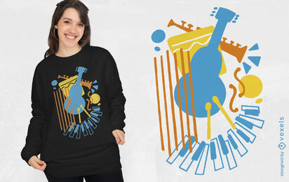 Abstract Music Instruments T shirt Design Vector Download