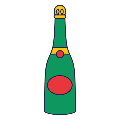 Una botella de champán para celebrar la victoria. Diseño PNG