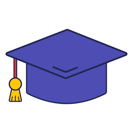 Blue graduation cap PNG Design
