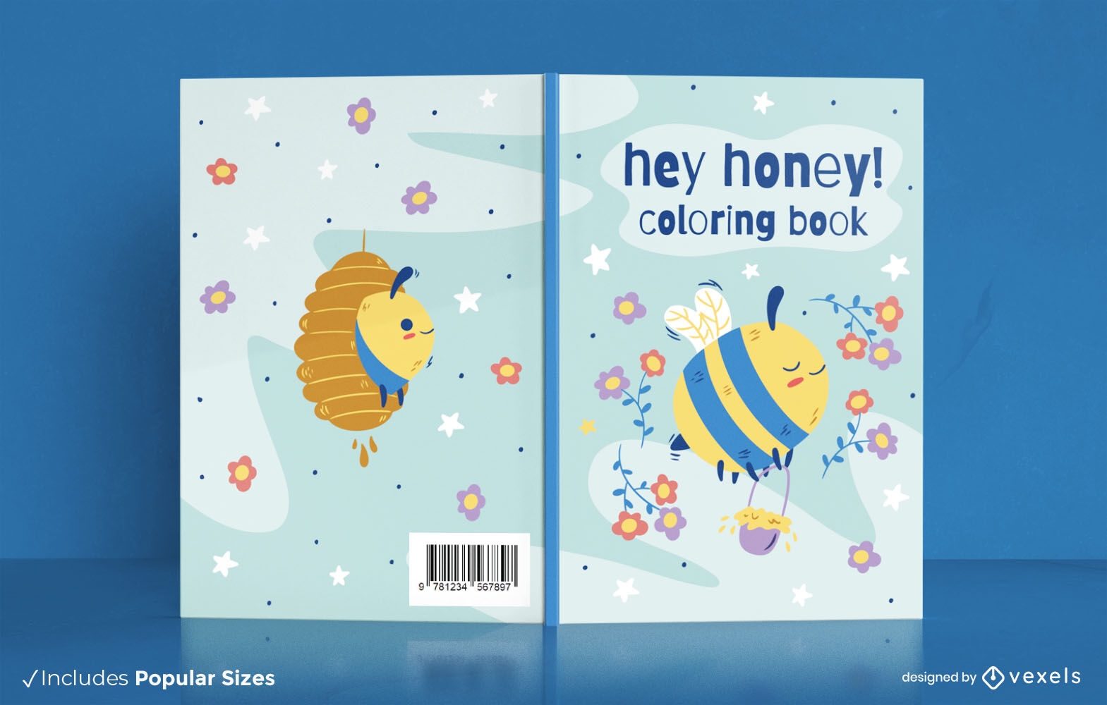 Cute honey bee book cover design