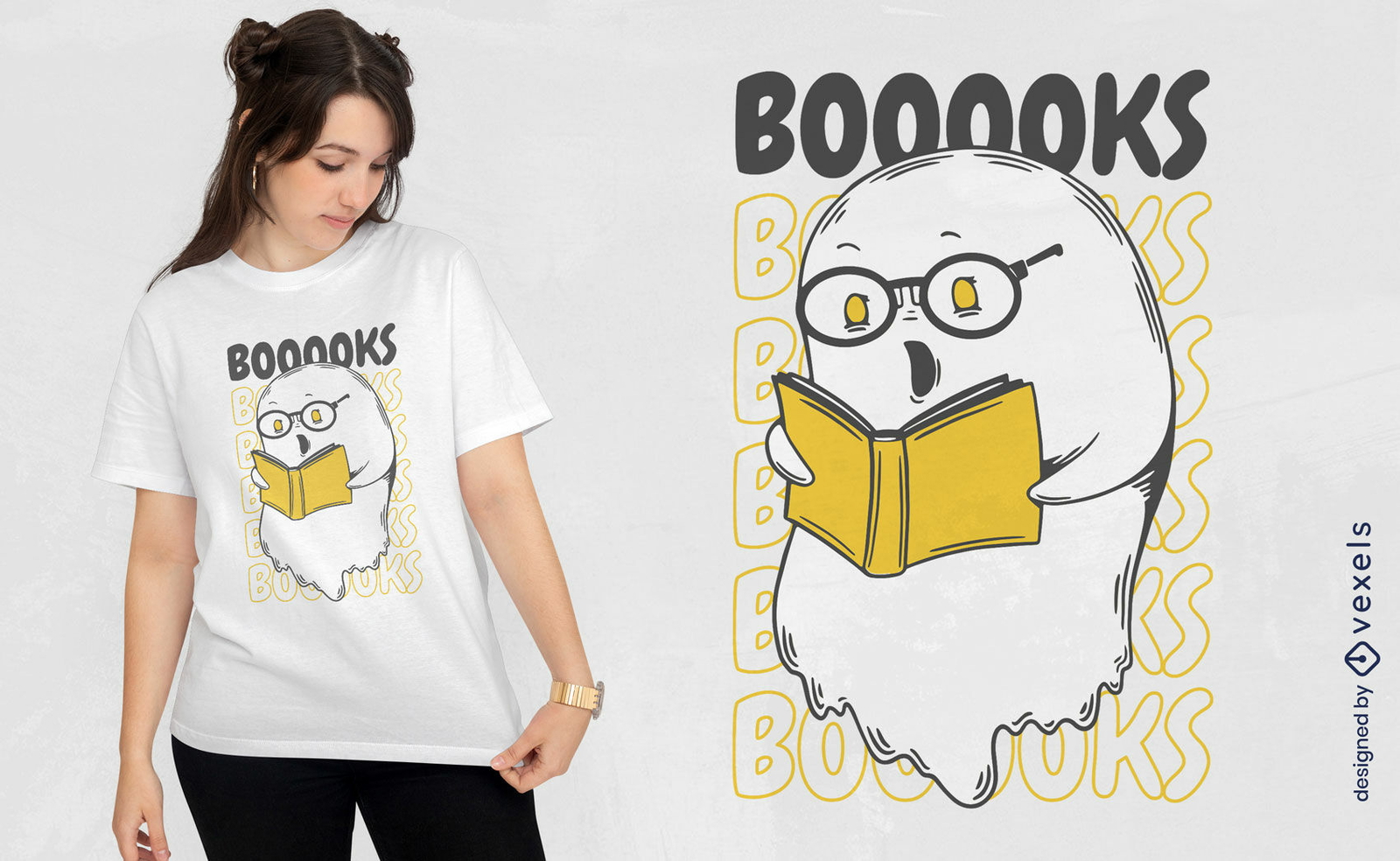 Diseño de camiseta de libros de lectura fantasma.