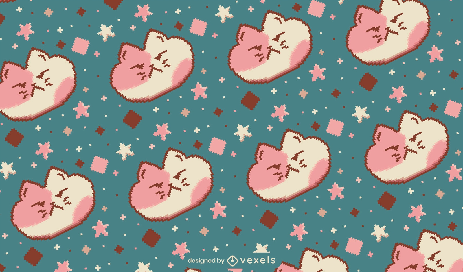 Grumpy cat pixel art pattern design