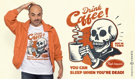 Diseño de camiseta de cita divertida de café vintage