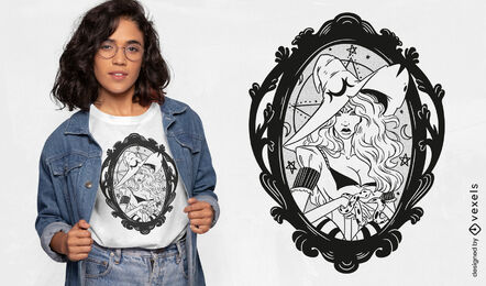 Goth modern witch t-shirt design
