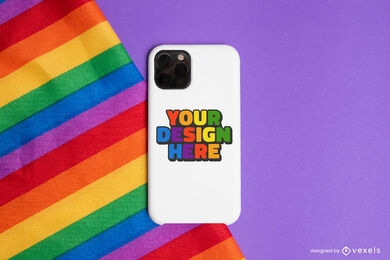 Pride flag phone case mock up design