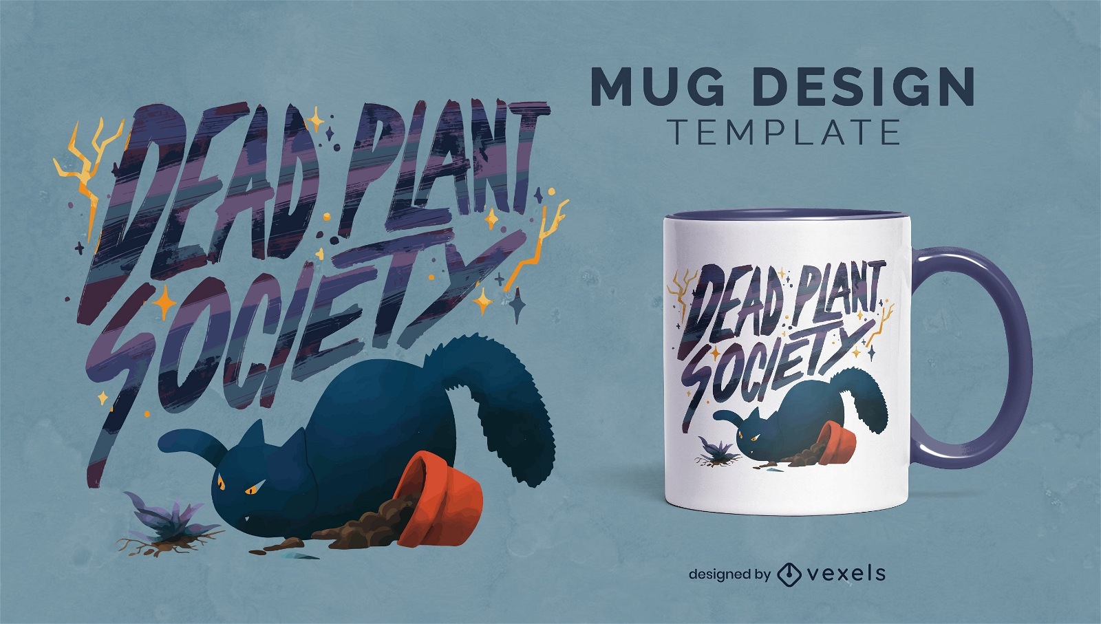 Diseño de taza de cita de la sociedad de plantas muertas