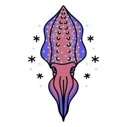 Colorful squid from the ocean PNG Design
