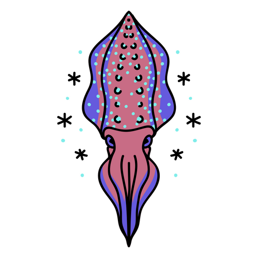 Calamares coloridos del oc?ano Diseño PNG