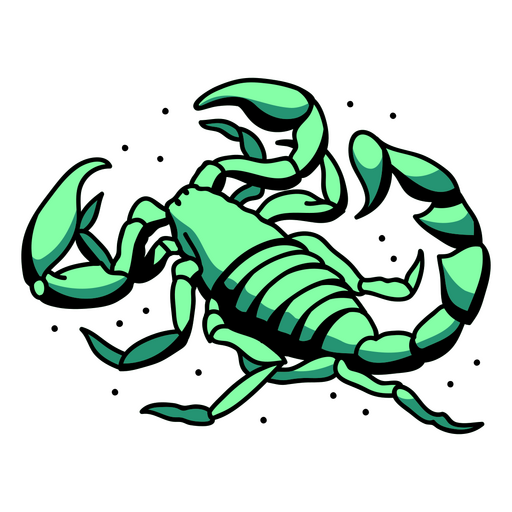 escorpión verde Diseño PNG