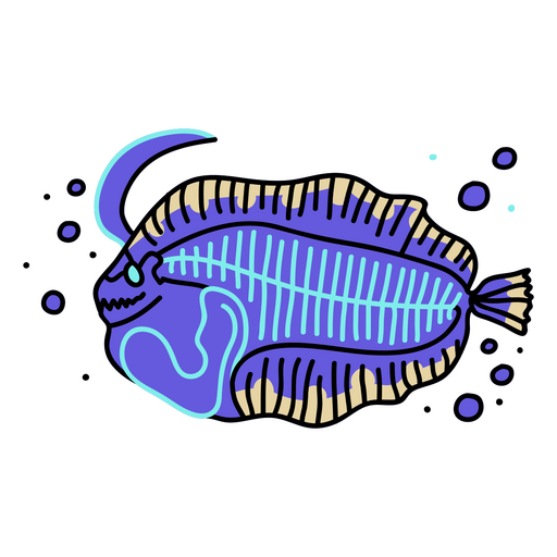 Colorful anglerfish PNG Design