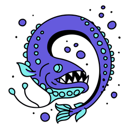 Peces de mar con dientes afilados Diseño PNG