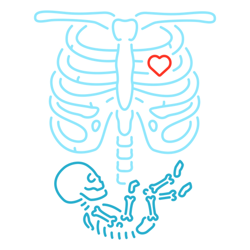 Skeletons connected together PNG Design