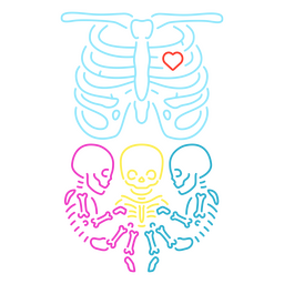 Small human skeletons PNG Design