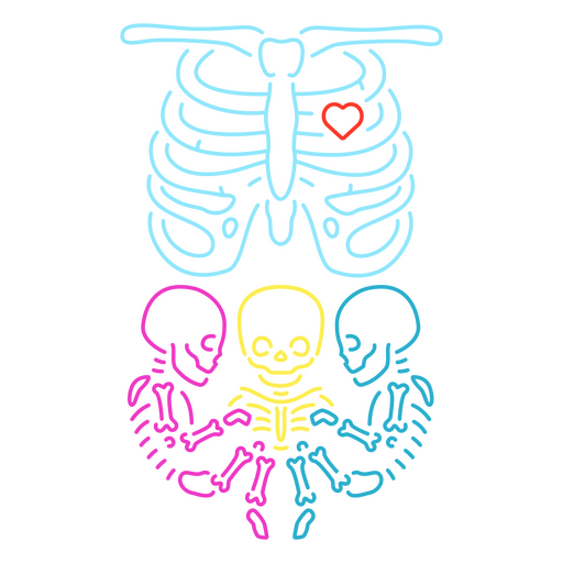 Small human skeletons PNG Design