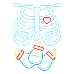 Skeleton and baby bottles PNG Design